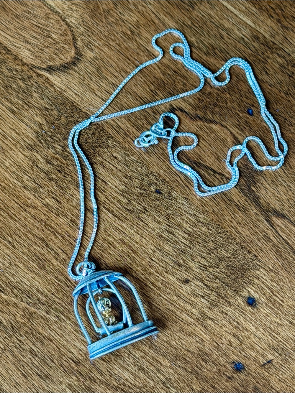Stirling Silver TWEETY BIRD IN CAGE Necklace (Charm Only) Vintage